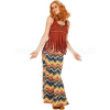 Kostým - 60s HIPPIE INDIAN DESIGN - viacfarebná maxi sukňa s vestou, dámsky - M