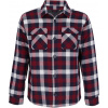 SOL´S NOAH / Pánska kockovaná košeľa s podšívkou - medium burgundy XS
