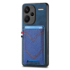 Kožený kryt Denim Card na Xiaomi Redmi Note 13 Pro+ - Modrá