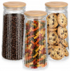 3x SKLENENÁ BAMBUSOVÁ nádoba do kuchyne na potraviny a sypké produkty 1,4L
