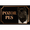 Akita Inu - Kovová tabuľka POZOR PES