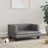 vidaXL Pelech pre psa sivý 60x40x30 cm umelá koža - Sivá - 156185-74697