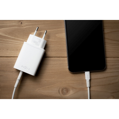 FIXED USB-C/USB Travel Charger 30W, white FIXC30-CU-WH