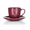 Banquet Šálek s podšálkem HEART 260 ml, bordó