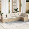 zahrada-XL Súprava záhradných pohoviek 6 pcs Beige, biela Poly ratan 3354730