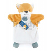 Plyšová líška na bábkové divadlo Fox Hand Puppet Doudou et Compagnie bielo-oranžová 25 cm od 0 mes DC4012
