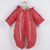 Zimná dojčenská kombinéza s kapucňou s uškami New Baby Pumi red raspberry Červená 74 (6-9m)
