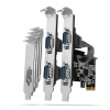AXAGON PCEA-S4N, PCIe řadič - 4x sériový port (RS232) 250 kbps, vč. LP PCEA-S4N