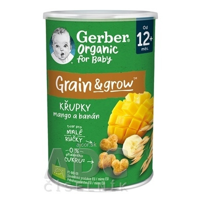 Nestlé Portugal Gerber Organic CHRUMKY Kukurično-ovsené s mangom a banánom (od ukonč. 12. mesiaca) 1x35 g