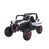 Beneo Elektrické autíčko NEW RSX Biele, Pohon 4x4, 2x 12V, EVA kolesá, široké dvojmiestne sedadlo, Kľúč na štartovanie, 2,4 GHz DO, 4X MOTOR, Dvojmiestne, USB, SD karta