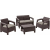 Keter Zahradní nábytek Corfu set dvousedačka + dvě křesla + stůl hnědý