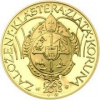 Nevydané minca Jiřího Harcuby - Zal. kláštera Zlatá Koruna 34mm zlato Proof