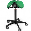 Sedlová stolička Salli SwingFit Farba čalúnenia: Koža - trávová zelená #88019, Výška postavy: Nízka (S) - do 150 cm, Konštrukcia: čierna + štandard základňa 24 farieb