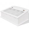 vidaXL Príborník z MDF, biely, barokový štýl - Biela - 69400-24215