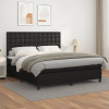 vidaXL Boxspring posteľ s matracom čierna 160x200 cm umelá koža - Čierna - 106282-206392