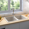 vidaXL Béžový drez do kuchyne 760x480x184 mm Granit - Béžová - 276364-293104