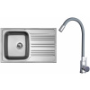 Set Sinks N133 (dřez Star 780 V 0,6 mm, matný + baterie Elasta Nerez/Šedá)