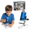 Vzdelávací mikroskop pre deti digitálny set led svetlo zoom 100-250x modrý