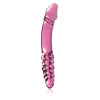 Obojstranné sklenené dildo Pipedream Icicles No. 57 ružové