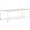 Stôl na kolieskach Base nanolaminát biele nohy 90 x 250 cm biely