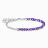 THOMAS SABO náramok Ametyst beads silver A2130-007-13