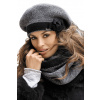 Beret Kamea Black. Univerzálna vlna (Čierna dámska zimná baretka AMPARO)