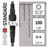 Spojovacia reťaz EMOS 100 LED Standard - cencúle, 2,5 m, vonkajšie, studená biela, časovač (D1CC01)