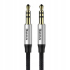 Audio kábel mini jack 3,5 mm AUX Baseus Yiven 1 m (čierno-strieborný)