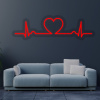 LED neon - Srdce EKG 80x25cm Farba neónu: 9 Červená, Orez neónu: Cut to Shape (výrez do tvaru)