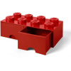 LEGO® Úložný box 8 so šuplíkmi 25 x 50 x 18 cm Červená