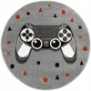 DETSKÝ OKRÚHLY KOBEREC GAMEPAD KONTROLER PAD ČIERNY BIELY LIMA priemer 120 cm