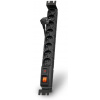 PremiumCord Acar S8 FA Rack 1,5 m kábel, 8 zásuviek, prepäťová ochrana, pre rack, čierna