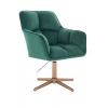 LuxuryForm DESIGN Kozmetické kreslo AMALFI VELUR na zlatom kríži - zelené