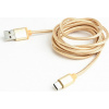 Gembird CCB-mUSB2B-AMCM-6-G Opletaný USB-C - USB 2.0, M/M, 1,8m, zlatý