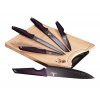 BERLINGERHAUS Sada nožov s nepriľnavým povrchom + doska 6 ks Purple Eclipse Collection BH-2832