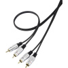SpeaKa Professional SP-7870148 cinch audio prepojovací kábel [2x cinch zástrčka - 2x cinch zástrčka] 1.50 m čierna SuperSoft opletenie, pozlátené kontakty; SP-7870148