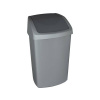 Odpadkový kôš s výklopným vekom, 50 l, CURVER Swing top, strieborná grafitová