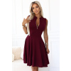573-4 Exclusive dress with a flared bottom and a zipper - burgundy biela | tmavočervená S NUMOCO 5903938294211