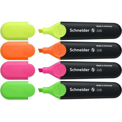 SCHNEIDER Sada na zvýraznenie textu, 1-5 mm, SCHNEIDER "Job 150", 4 rôzne farby Schneider