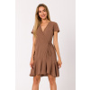 MOE Dámske šaty s volánom M741 | hnedá M741 - EU L M741