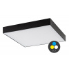 Rabalux Čierne stropné LED svietidlo Tartu hranaté 300x300mm 24W IP44 CCT R7900