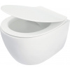 Deante Silia, závesná wc misa Rimfree + toaletné sedátko z duroplastu, biela, CDLD6ZPW
