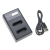 Duálna nabíjačka (Micro USB / Typ C) pre batériu Sony NP-BX1 atď., s displejom