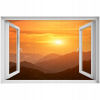 Self -adhézne 3D okno Sunrise 90x60 (Self -adhézne 3D okno Sunrise 90x60)