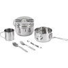 Set Strend Pro Grill, kempingová jedálenská súprava, nerez 13/15 cm