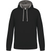 Kariban Mikina Kariban K446 s kapucí, kontrastní COT20K446k6001-black/fine S Černá/šedá fine