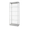 Jansen Display Skleněná produktová vitrína VR2 - 800x2000x400mm, boční dveře, stříbrná