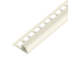 SP15/1 ukončovacia lišta C, štvrťoblúk, s vymedzovačom, ACARA, PVC jazmín, 10 mm, 2,5 m