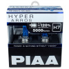 Autožiarovka PIAA Hyper Arros 5000K H7 + 120%. jasne biele svetlo s teplotou 5000K, 2ks (HE-923)