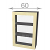 Casarredo Capri W60921G, kuchynská vysoká vitrína š.60, korpus dub Sonoma, dvierka grafit